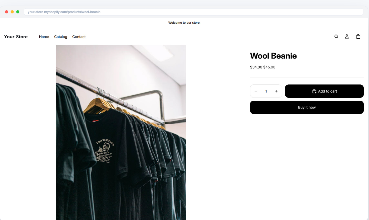 Wool Beanie live on the storefront