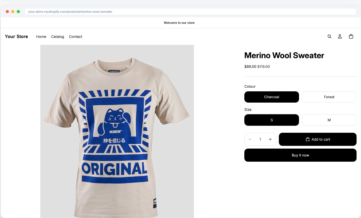 Merino Wool Sweater live on the storefront
